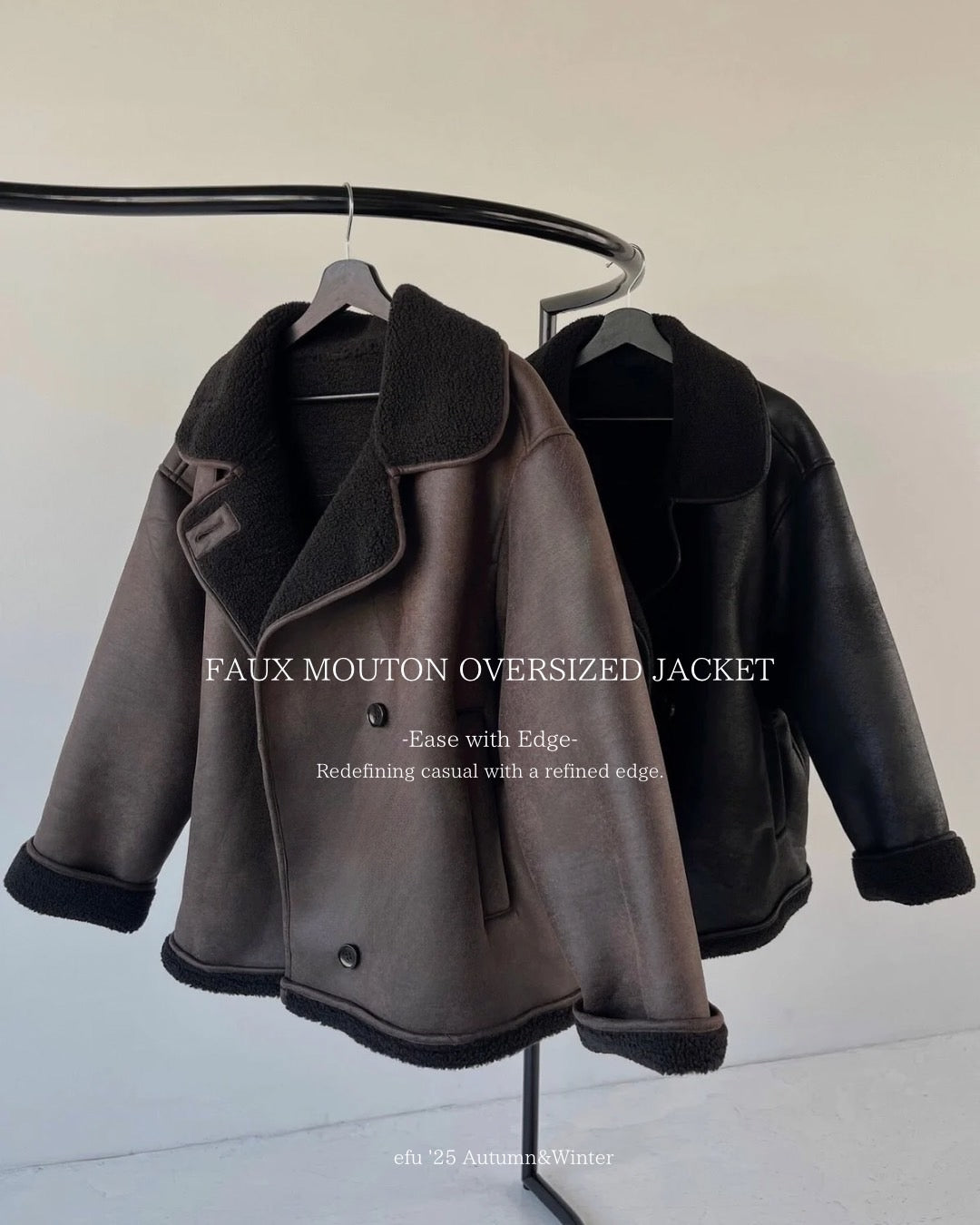 FAUX MOUTON OVERSIZED JACKET | efu(エフ)official通販サイト – efu