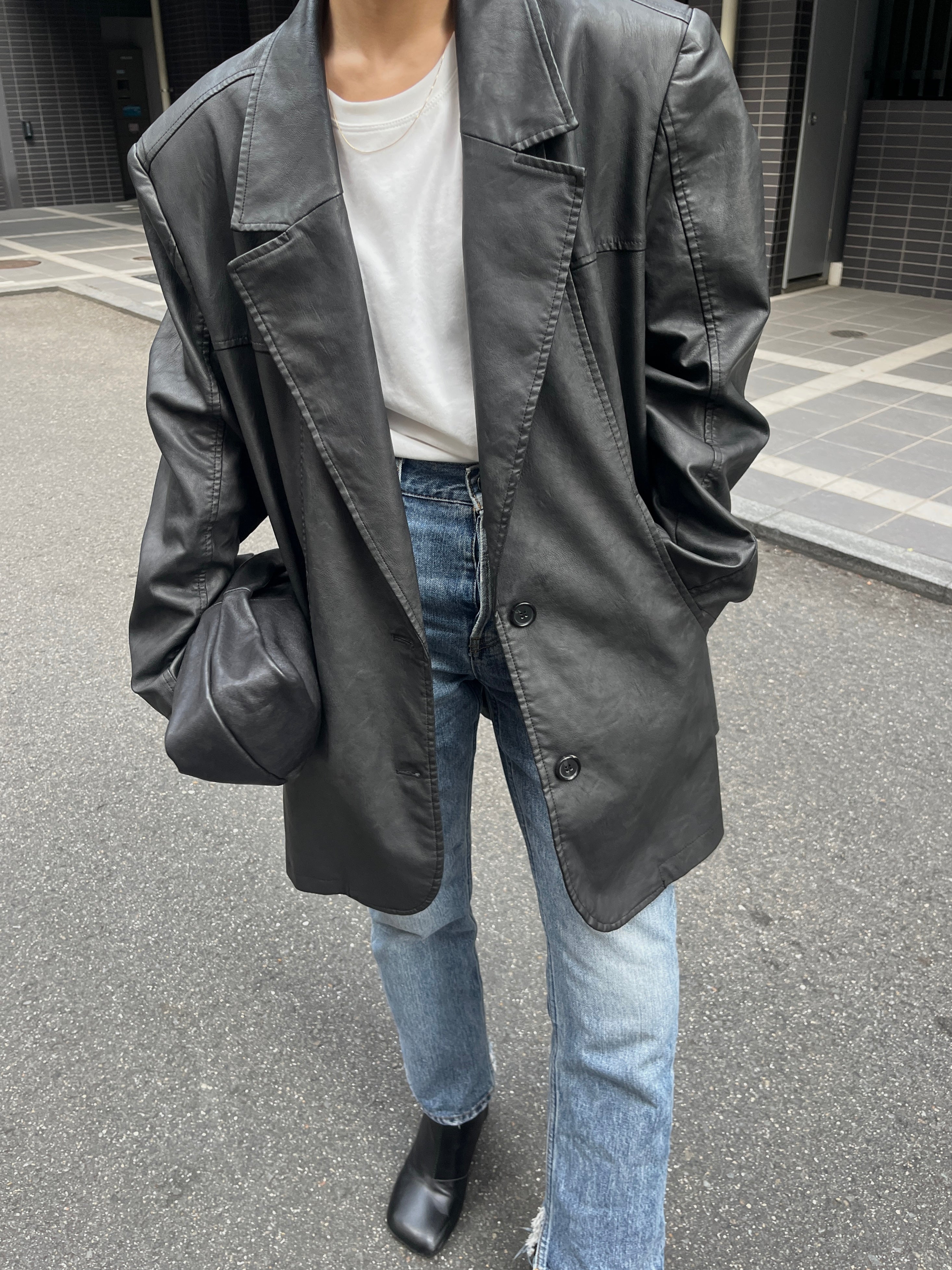 FAKE LEATHER OVER TAILORED JACKET | efu(エフ)official通販サイト
