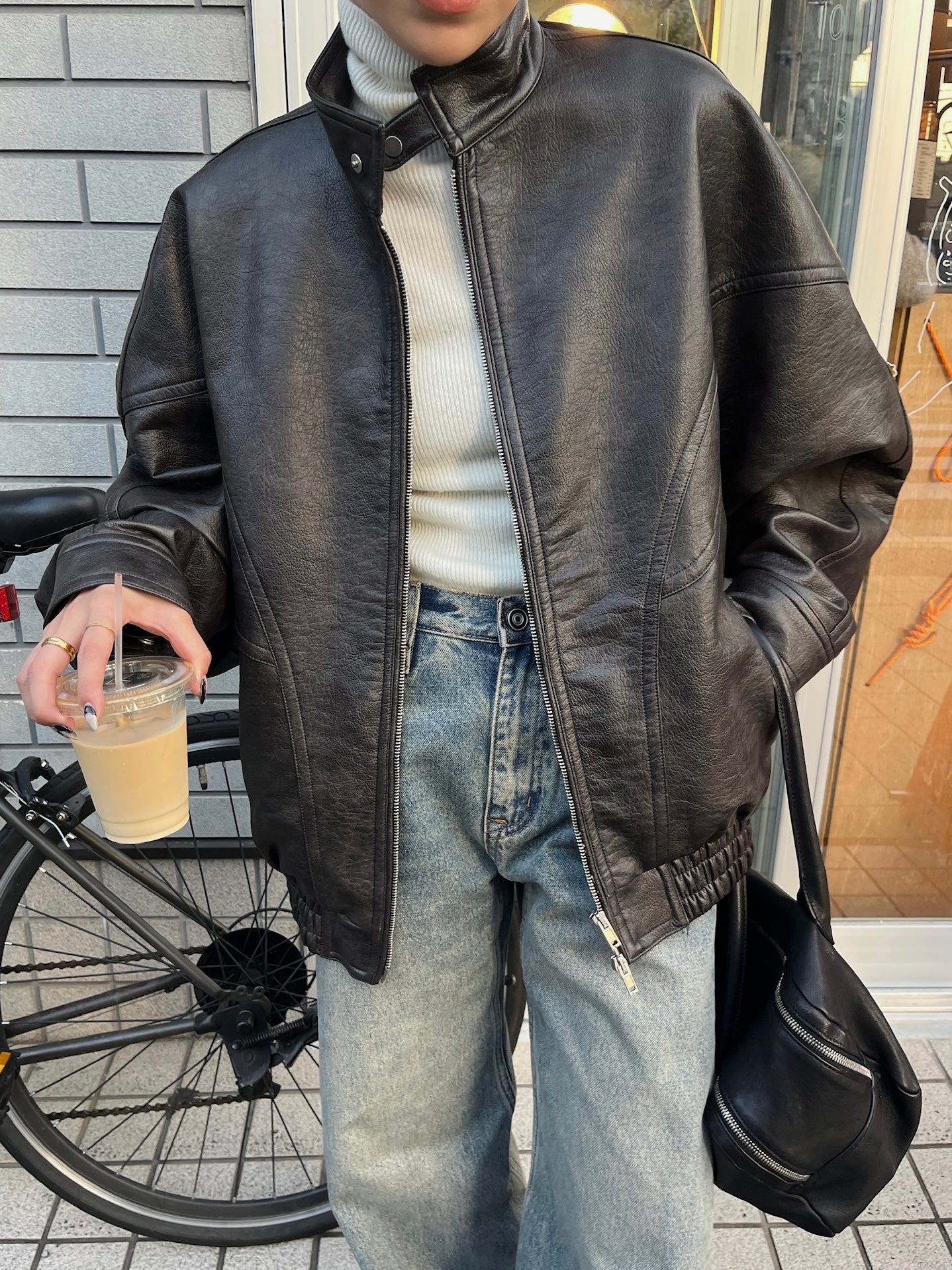 FAKE LEATHER BIG JACKET | efu(エフ)official通販サイト – efu official