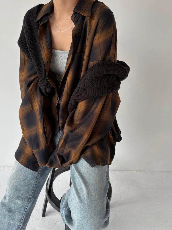 【PRE ORDER】FADE CHECK OVER SHIRT (9月下旬〜10月上旬発送予定)