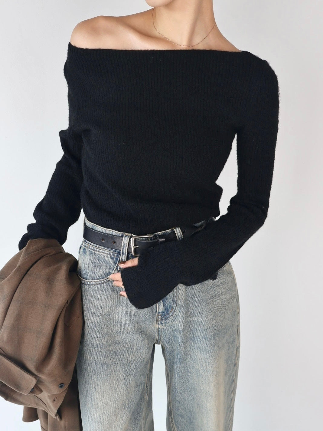 BOAT NECK RIB FIT KNIT | efu(エフ)official通販サイト – efu official