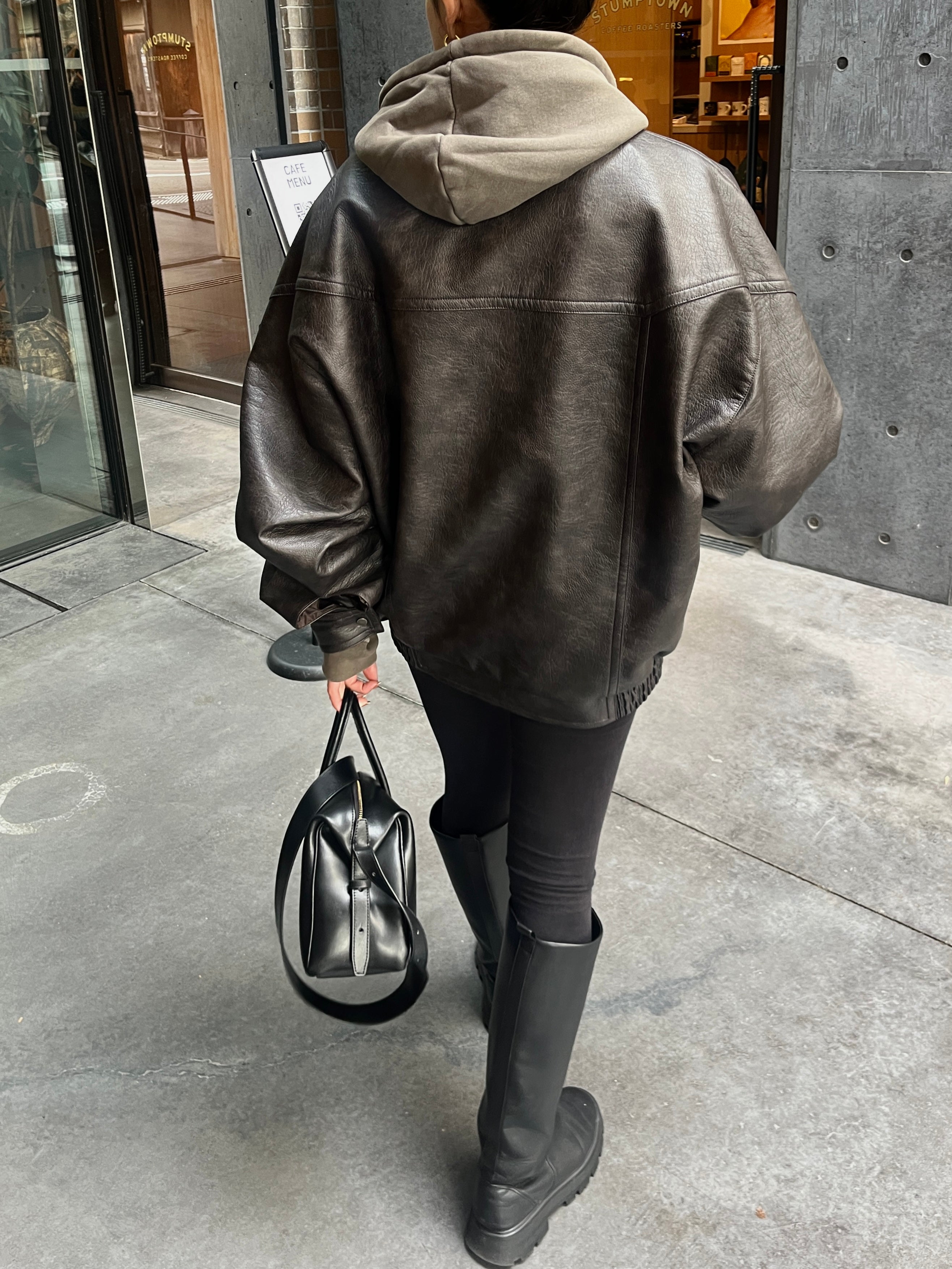 FAKE LEATHER BIG JACKET | efu(エフ)official通販サイト – efu official