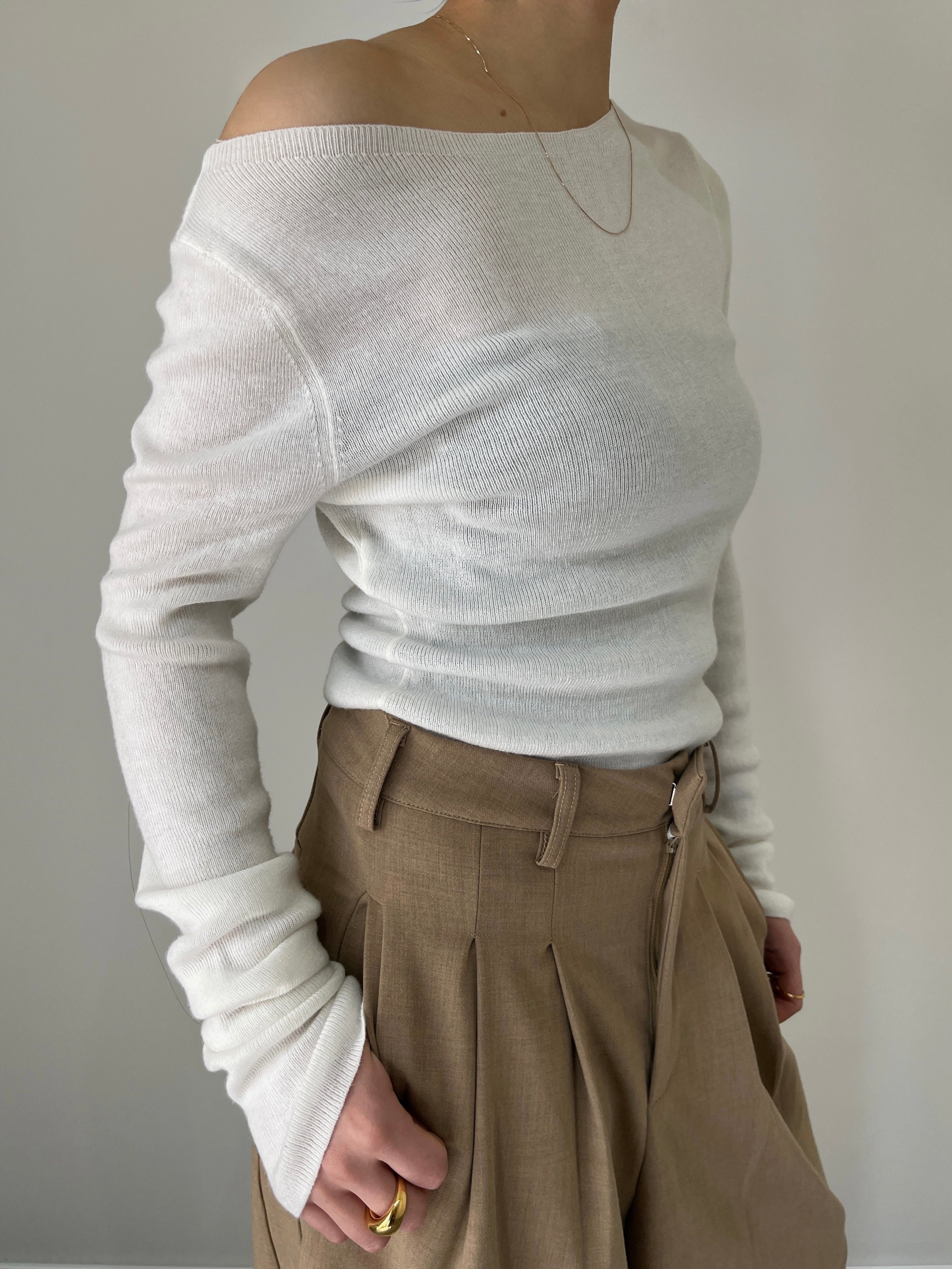 SHEER LONG SLEEVE KNIT | efu(エフ)official通販サイト – efu