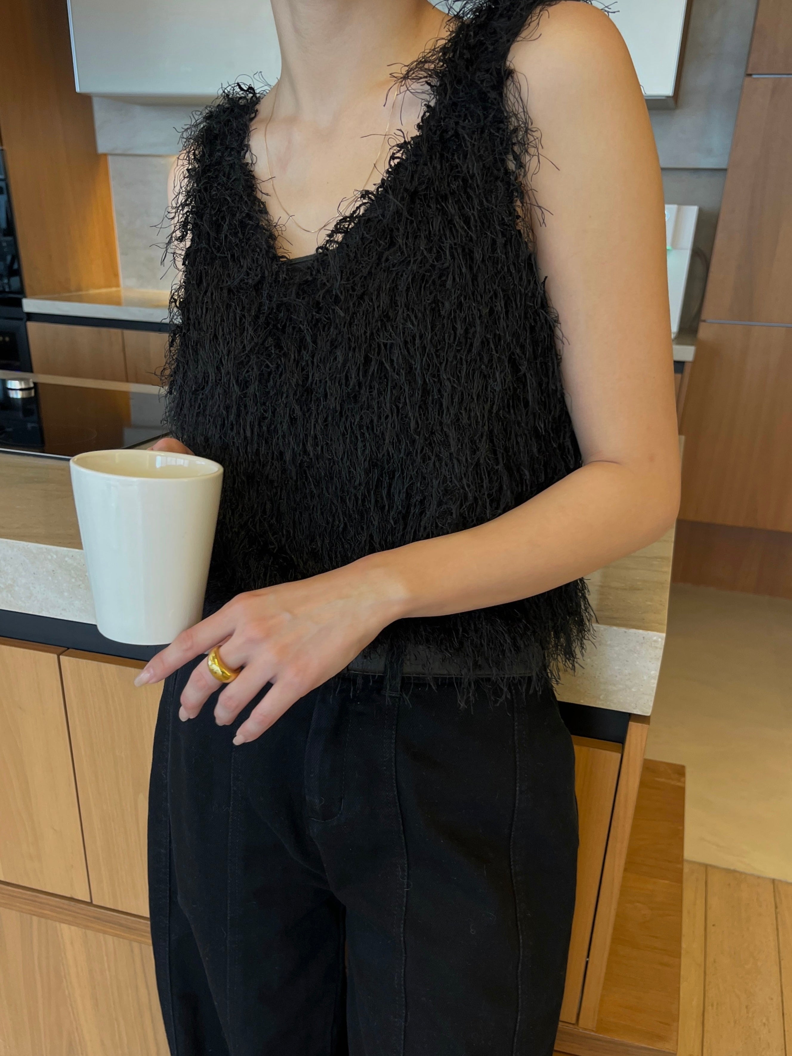 efu EATHER SLEEVELESS TOP ホワイトF SIEDRES Yull Sleeveless Top in White | FWRD