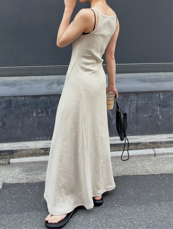 【PRE ORDER】RIBBED CAMISOLE DRESS (7月中旬〜7月下旬発送予定)