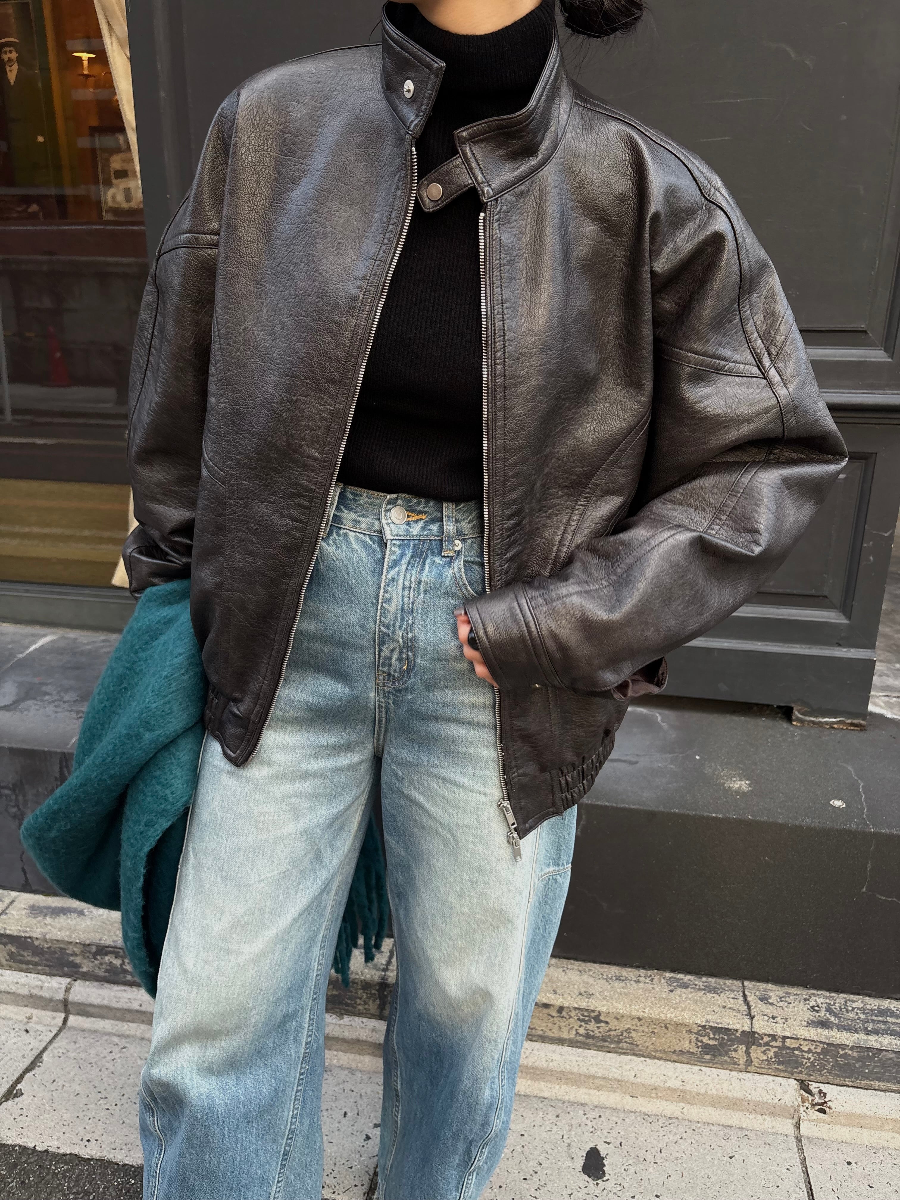 FAKE LEATHER BIG JACKET | efu(エフ)official通販サイト – efu official