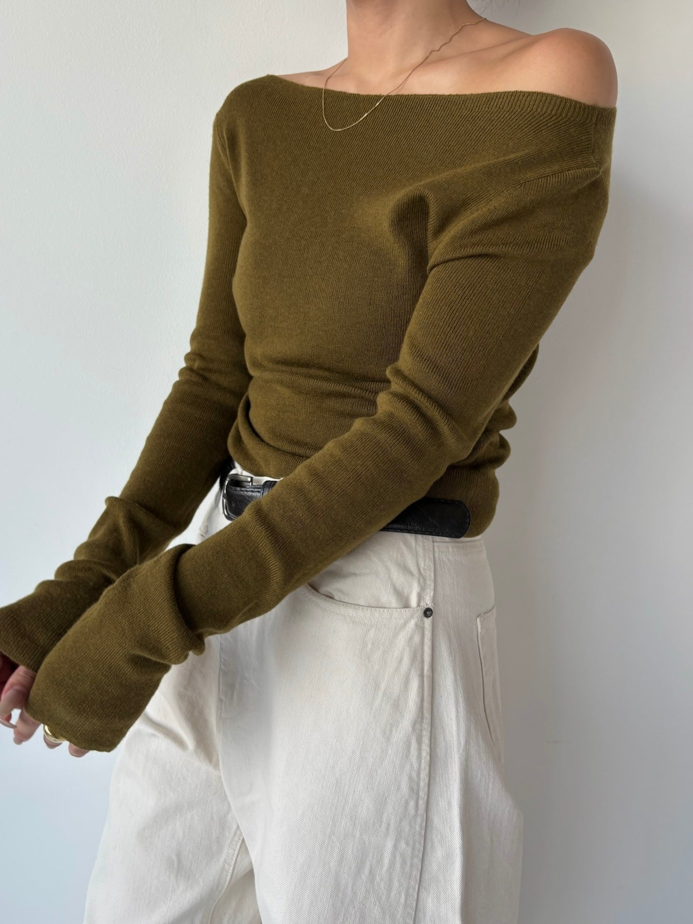 efu. SHEER LONG SLEEVE KNIT ワンショルダー完売品 SHEER LONG SLEEVE KNIT | efu(エフ)official通販サイト – efu