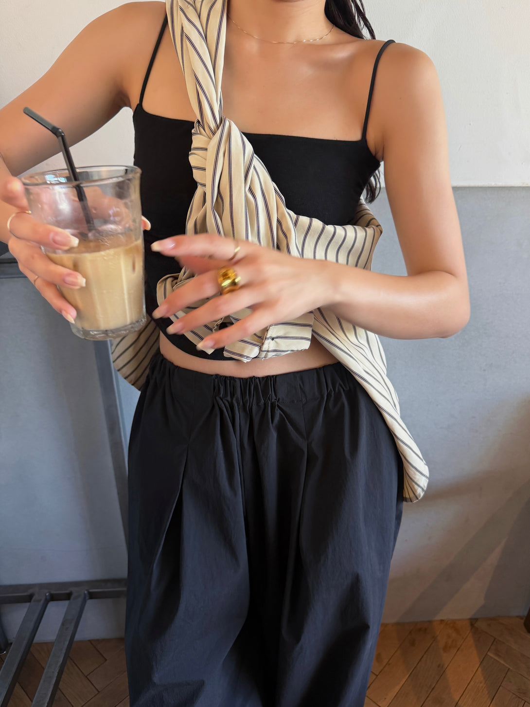 SILKY DRAPE OVERSIZED STRIPE SHIRT | efu(エフ)official通販サイト 