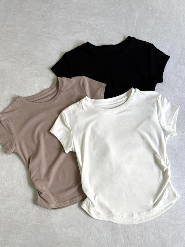 【PRE ORDER】WAIST GATHERED COMPACT TEE (8月中旬〜8月下旬発送予定)