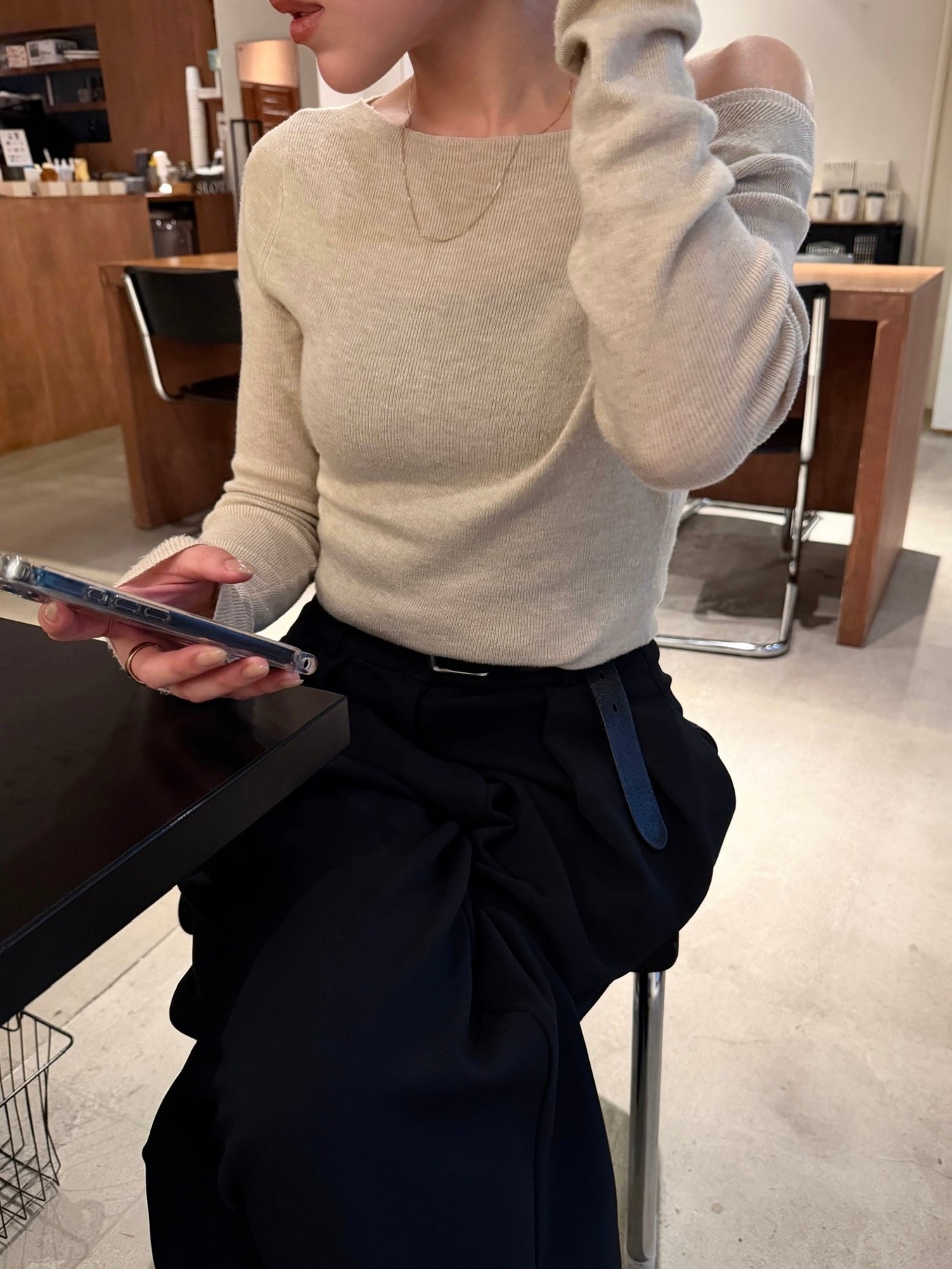 SHEER LONG SLEEVE KNIT | efu(エフ)official通販サイト – efu official