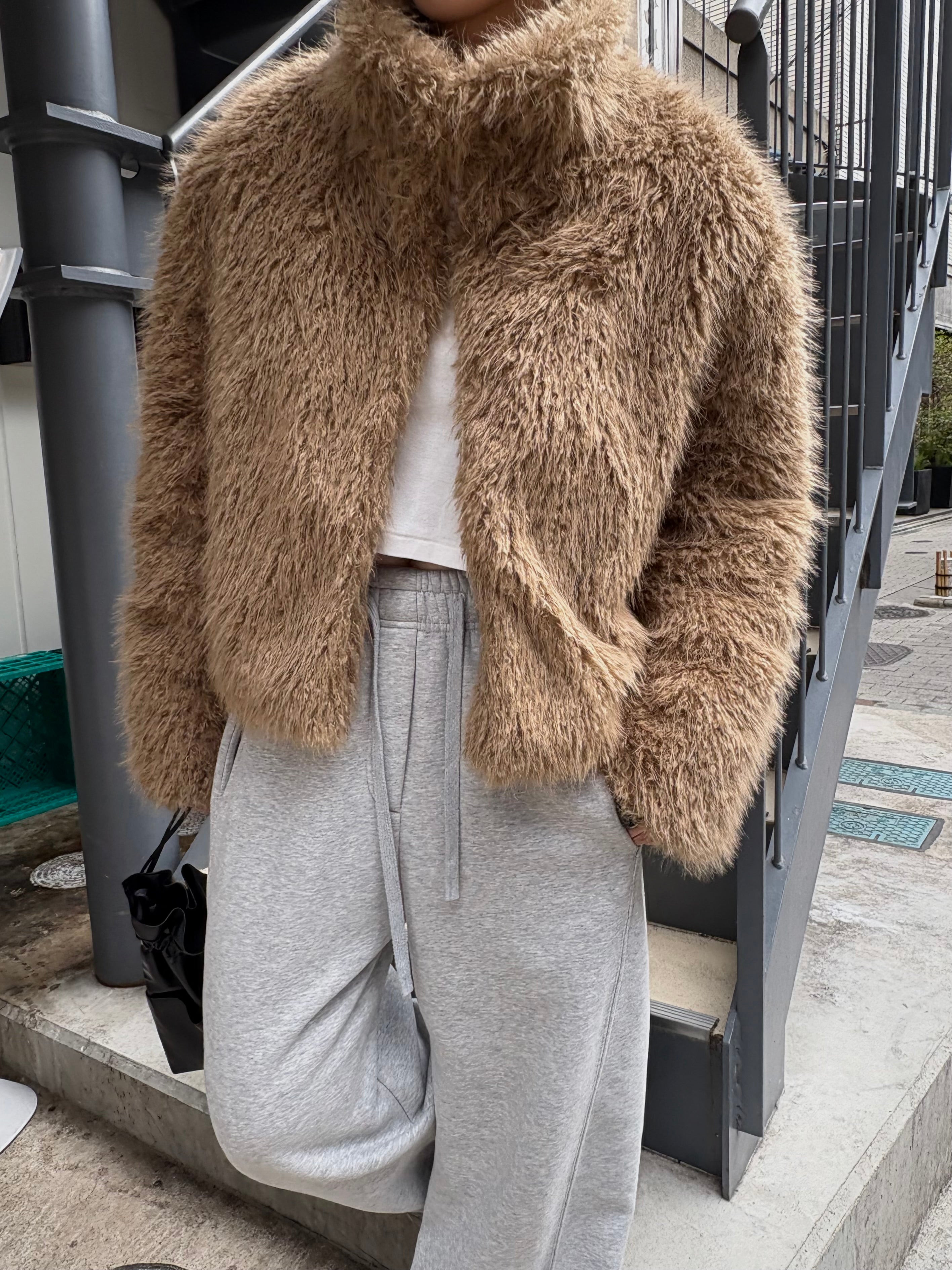 FAUX FUR STAND COLLAR COAT | efu(エフ)official通販サイト – efu