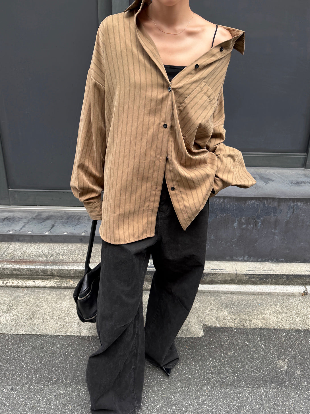 SILKY DRAPE OVERSIZED STRIPE SHIRT | efu(エフ)official通販サイト 