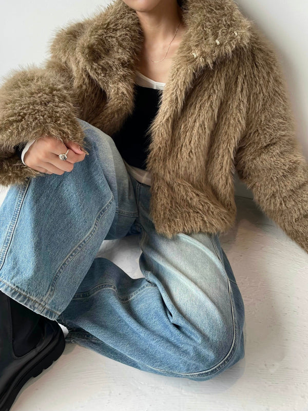 【PRE ORDER】FAUX FUR STAND COLLAR COAT (12月上旬〜12月中旬発送予定)