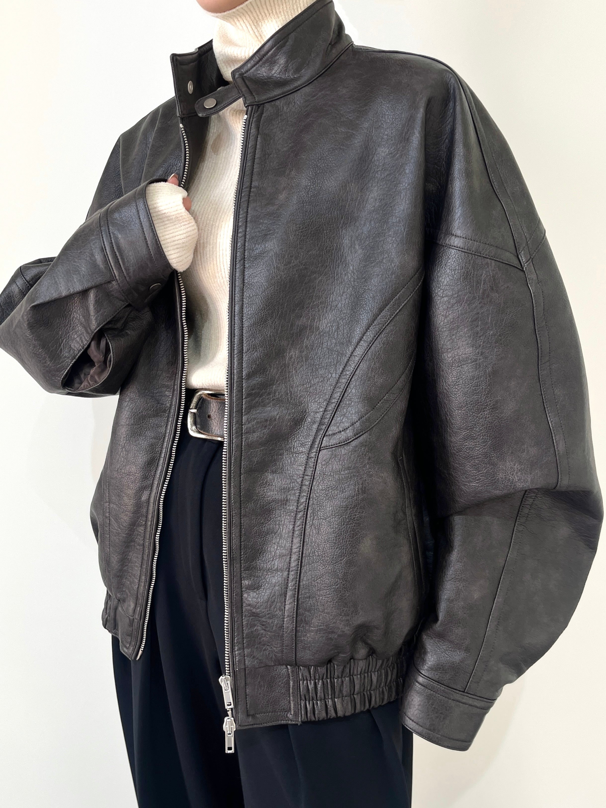 efu エフ FAKE LEATHER BIG JACKET レザージャケット FAKE LEATHER BIG JACKET | efu(エフ)official通販サイト – efu official