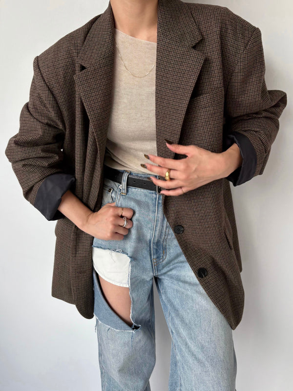 【PRE ORDER】OVER CHECK WOOL JACKET (11月上旬〜11月中旬発送予定)