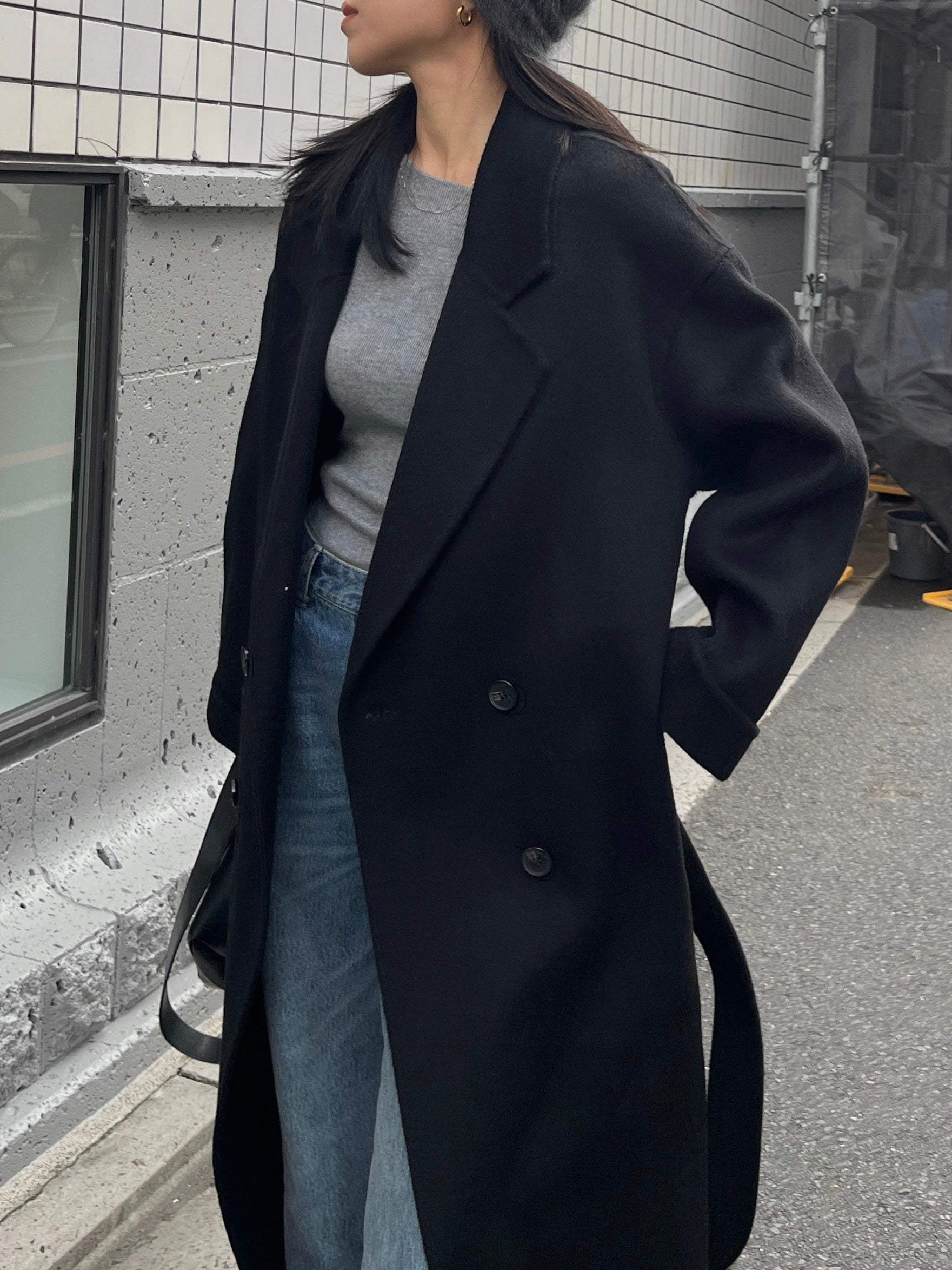 efu　WOOL OVER COAT　コート　黒 WOOL OVER COAT | efu(エフ)official通販サイト – efu official