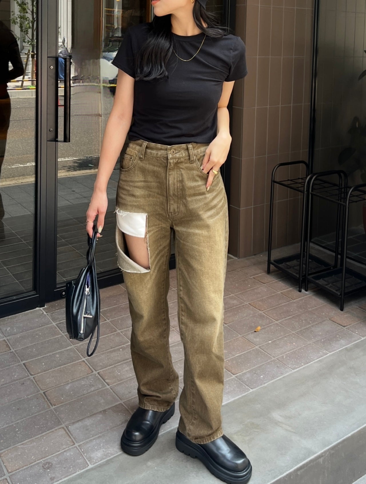 パンツ efu CUT OUT STRAIGHT DENIM CUT OUT STRAIGHT DENIM | efu(エフ)official通販サイト – efu official