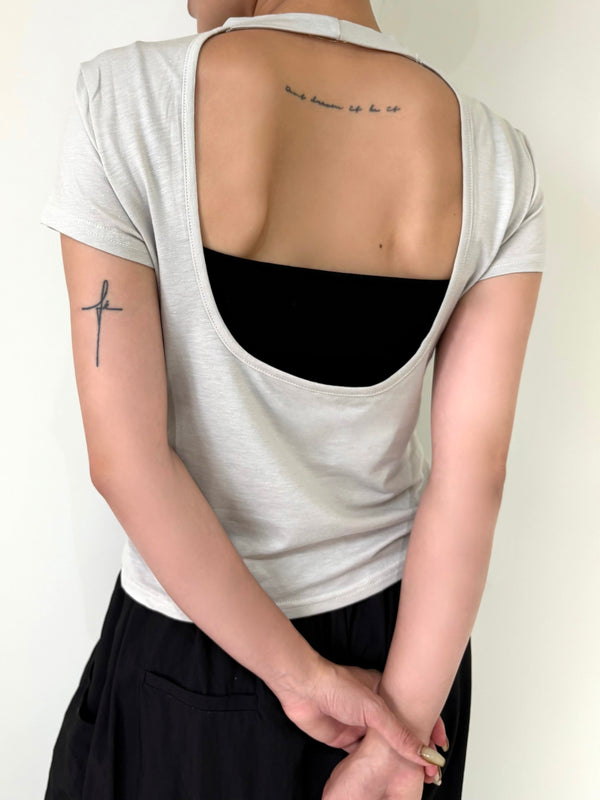 BACK OPEN CUTOUT TEE