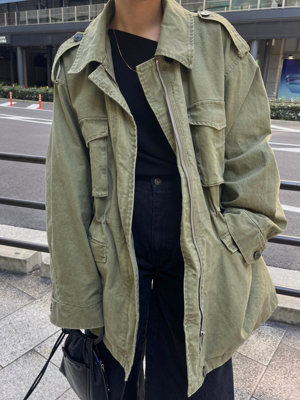 【PRE ORDER】WAIST GATHERED MILITARY JACKET (4月下旬〜5月上旬発送予定)