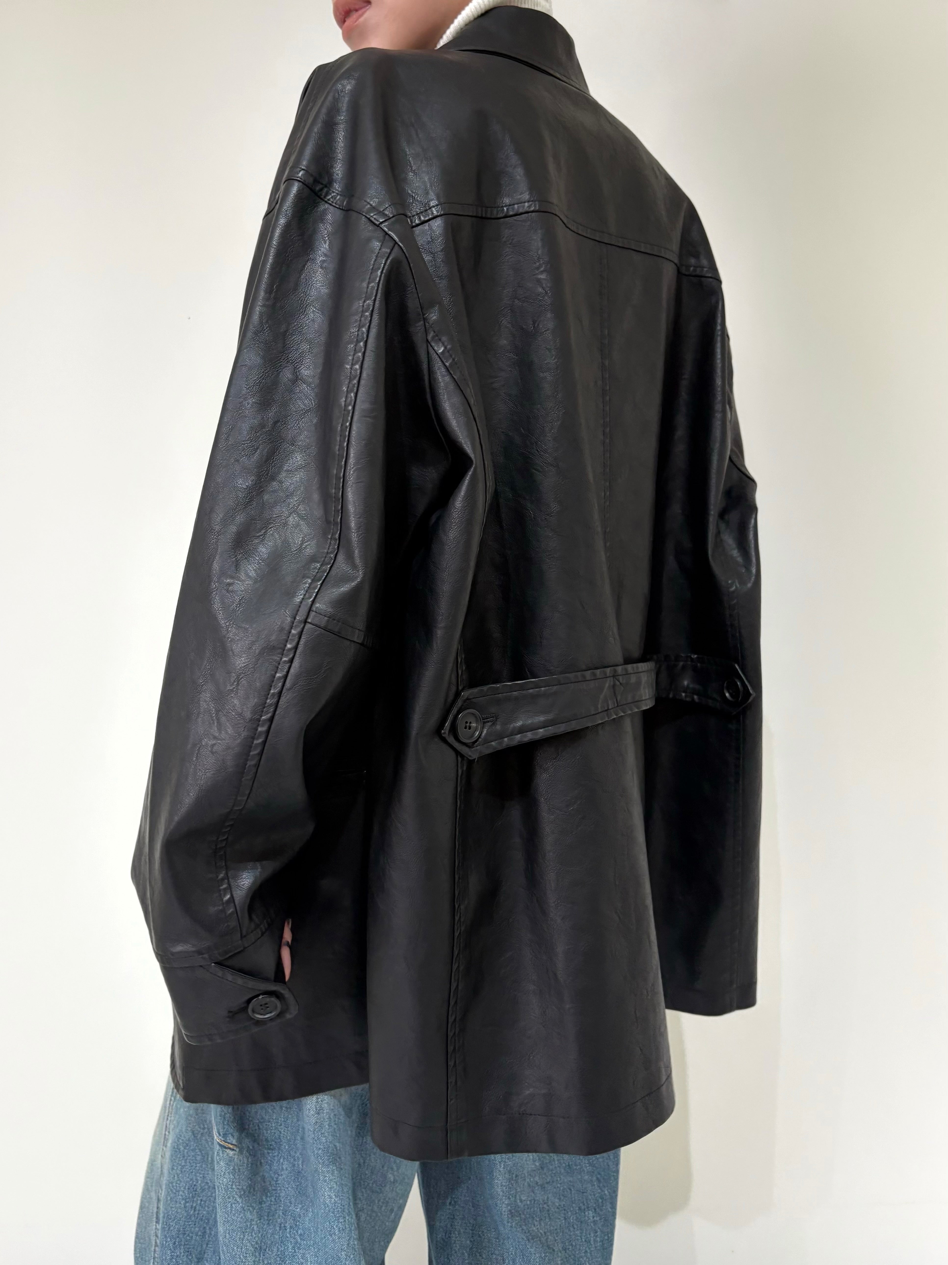 VINTAGE FAUX LEATHER COAT | efu(エフ)official通販サイト – efu official