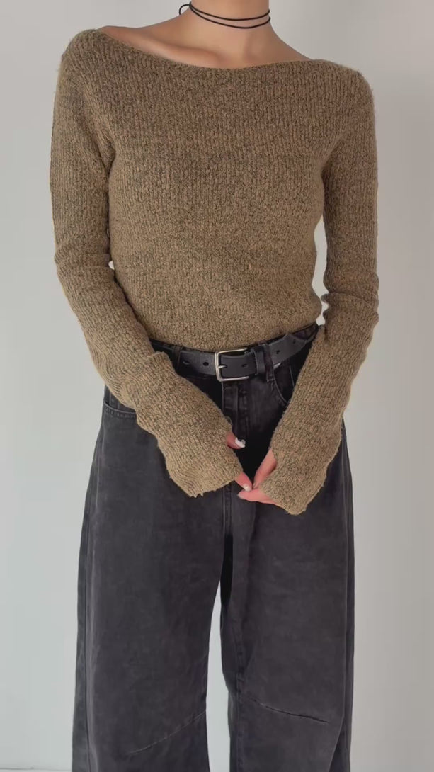 BOAT NECK RIB FIT KNIT | efu(エフ)official通販サイト – efu official