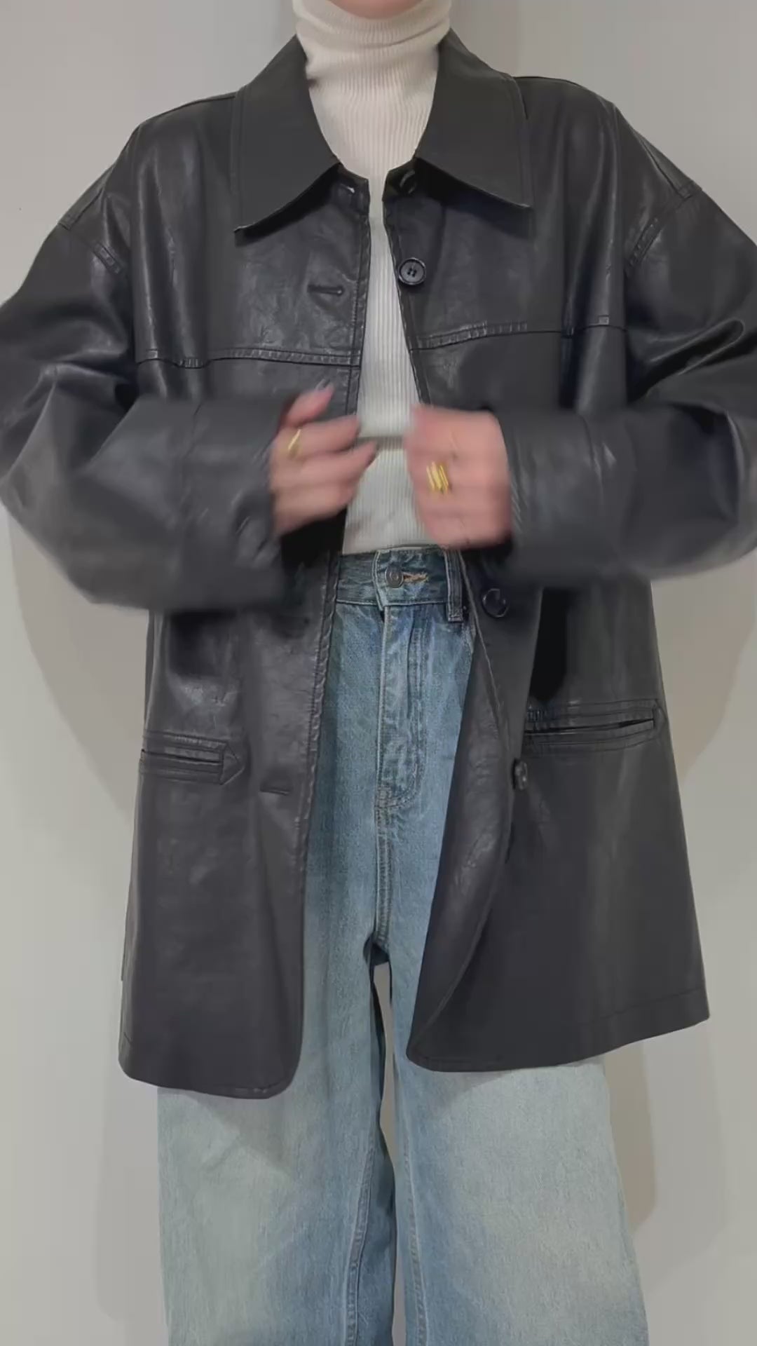 Euro vintage leather coat 【最終値下げ】 VINTAGE FAUX LEATHER COAT | efu(エフ)official通販サイト – efu official