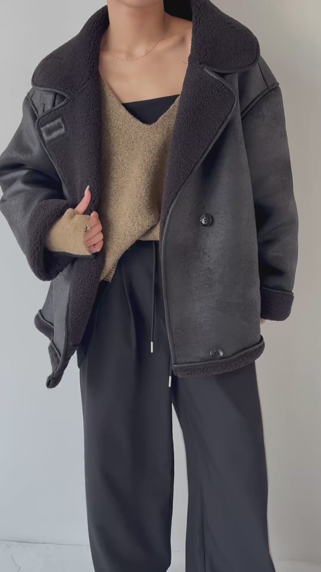 【美品】things that matter ECO MOUTON JACKET THINGS THAT MATTER/シングス ザット マター】ECO MOUTON BIG